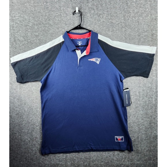 Tommy Hilfiger NFL New England Patriots Polo Shirt Mens XL Raglan Sleeve - Picture 1 of 9